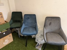 Stunning Stonehouse and Barker swivel velvet chairs dining and/or accent