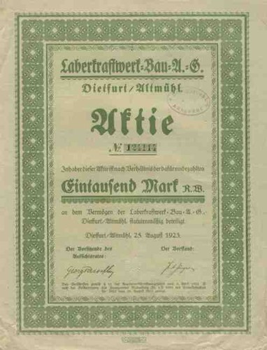 Laberkraftwerk bau 1923 - ag,