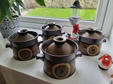 4 Denby Arabesque Lidded Soup Bowls Small Casserole Fantastic Condition Set