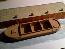  1/76 scale  Canal Barge  with Mooring Bollards  3 D printed  requires painting