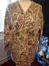 Vintage Loop Knitwear Design Cardigan Cottagecore Leaf Grapevine Made in England