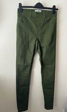 New Look Jeggings Size 10 Green Mid Rise Denim Lift & Shape Skinny Casual Modern