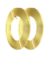 2 Roll Flat Craft Wire, 3mm 18 Gauge Aluminum Craft Wire Golden