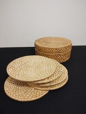 6 Round Woven Wicker Placemats