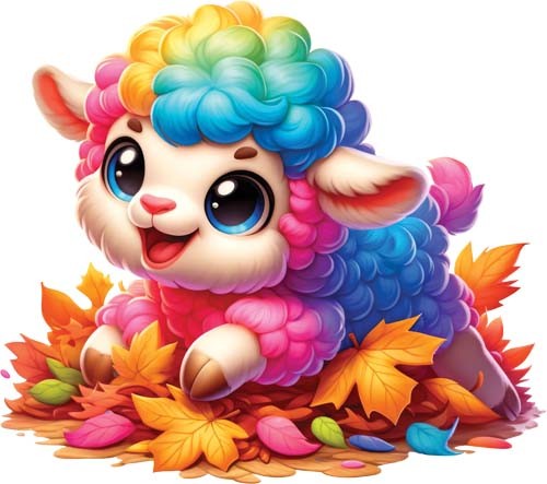Colourful baby sheep wall - baby,