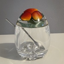 Vintage lucite jam pot - pot, spoon