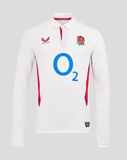 Men’s England Rugby 25/26 Home Classic Long Sleeve Shirt – Brilliant White