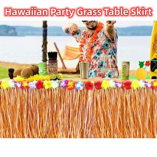 Hawaiian party grass table - party,