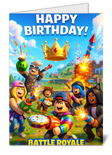 High Quality Happy Birthday Card - Roblox Themed Greeting Card