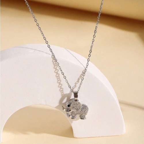 Silver tone elephant - silver,