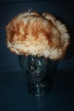 Vintage Russian brown real fur trapper hat size small winter warm revival