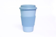 5  x Blue Eco Friendly Recycled Coffee Travel Mugs - Gift - Clearance Bargain
