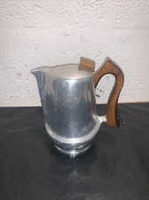 Vintage Picquot Ware Tea / Hot Water Pot.  Model J6. Silver With Wooden Handle