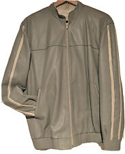 EUGENE WATTS ~ESSEX SMART RETRO GREY SUPPLE LEATHER BOMBER JACKET UK 40