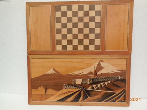 Unusual large wooden chess - large, /
