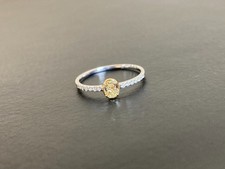 18K Gold Oval Yellow Diamond