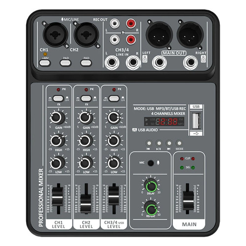 Channel audio mixer 48v - mixer,