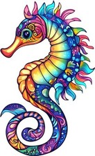 Colourful Seahorse Wall Art