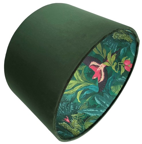 Velvet bird lampshade - velvet,