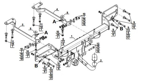 Swan neck tow bar - neck,