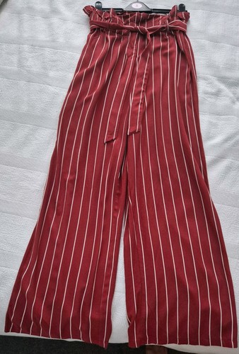 Wide leg stripped trousers - wide,