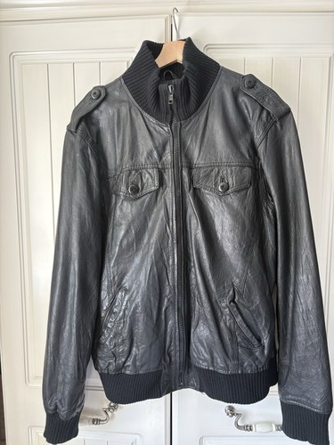 Men black leather - black,