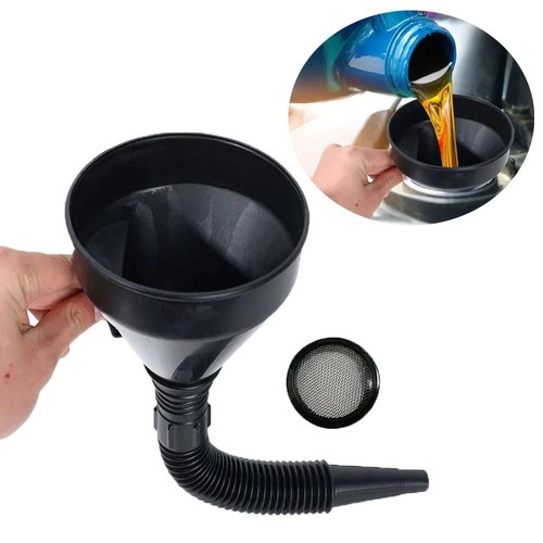 Flexible fuel funnel - fuel, filter