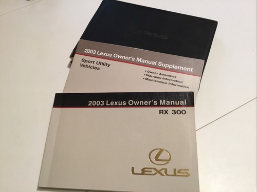 2003 lexus rx300 owners manual - rx300,