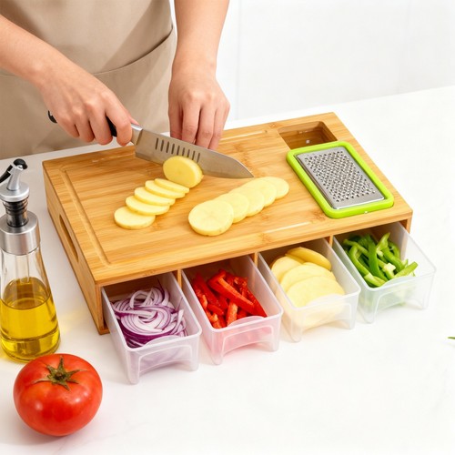 Large bamboo cutting board - bamboo,
