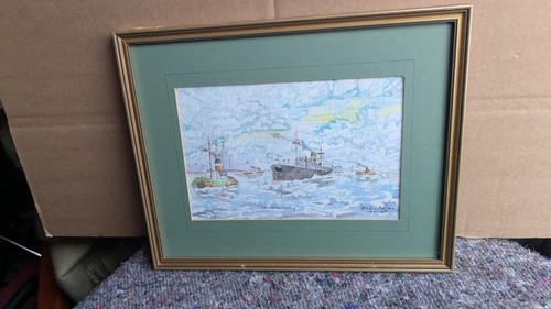 Framed watercolour ss - framed, of
