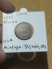 1897 USA Indian Head one cent coin copper world coin