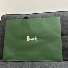 Authentic Harrods Paper Gift Bag – Luxury Shopping Tote – Unused