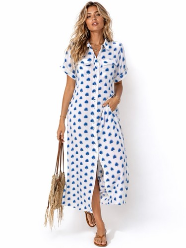 Skemo blue white - blue, print