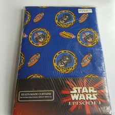 Star Wars Curtains Episode 1 Phantom Menace Anakin ready made pair 168cm NOS