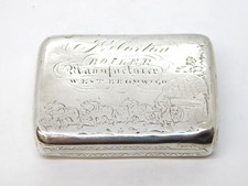 George III Sterling Silver Midlands Industry Interest Snuff Box Antique 1794