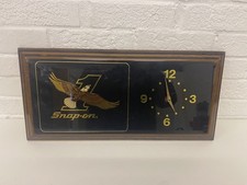 Vintage Snap On Tools Bald Eagle #1 Wall Clock Garage Shop Lacquered Wood