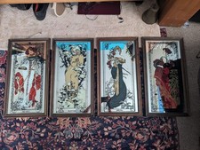 Aphonse Mucha Four Seasons Mirrors Art Nouveau Spring Summer Autumn Summer Frame