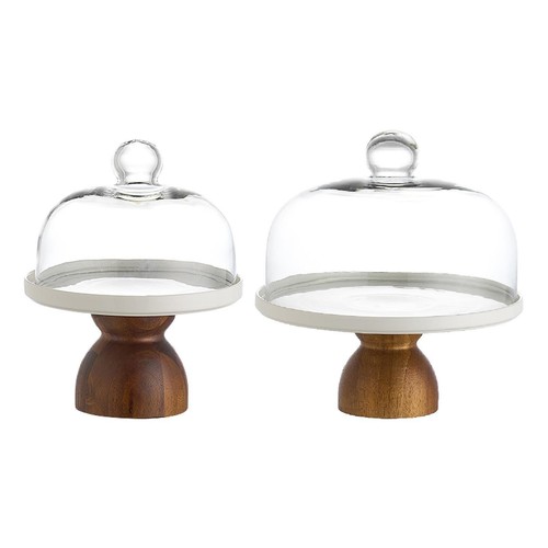 Wooden cake stand with cover - wooden,
