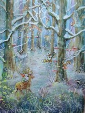  Kay Dawson WATERCOLORS A3  'Fox spirit'....Christmas 