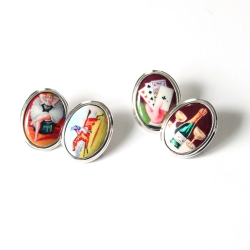 Sterling silver enamel - sterling, "four
