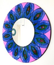 Round blue pink petal design