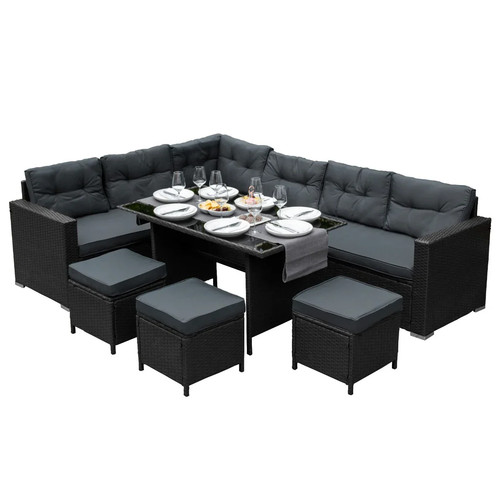 Rattan corner dining - dining, set