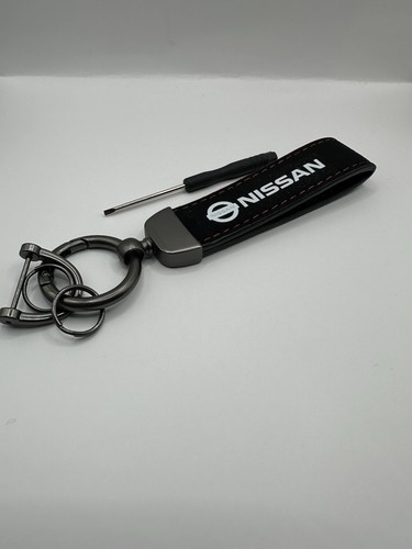 Nissan keyring black suede - keyring,