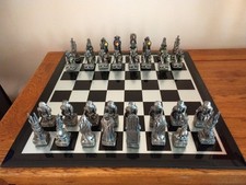 Tudor Mint Chess Set - The Combatants Boxed Includes Board, Pewter and Crystal