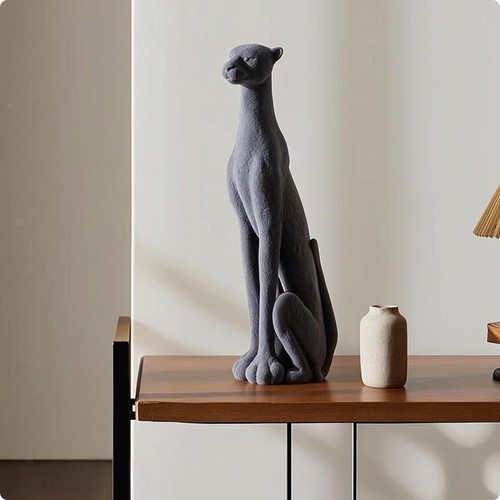 Decorative panther statue - decorative,