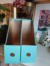 2 Aqua Box Files/Magazine/Folder Storage Files