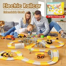 Auto-Car Electric Rail Car Racing Track Set Kids Toy Race Game Railway - 222 PCS