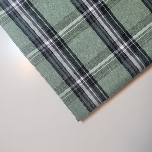 Sage black cotton tartan - black,
