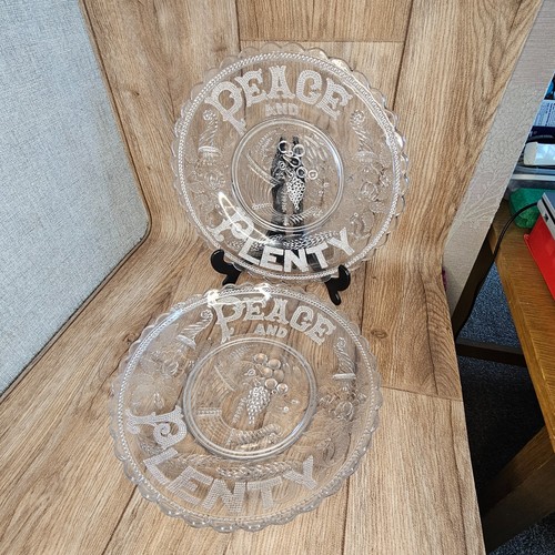 Pair vintage glass peace - glass,