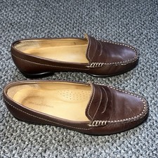 John Lewis Ladies brown leather flat shoes Size 4 (37)